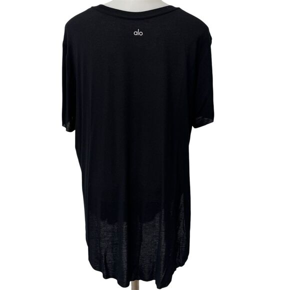 Alo Yoga Black Longer in back Basic Top Size Small - Picture 3 of 9